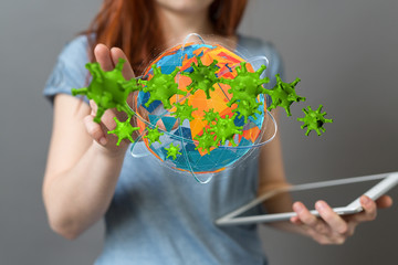 COVID-19 Business Finance Crisis Concept. Coronavirus Danger Pandemic. Global stress of world .