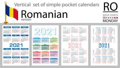 Romanian vertical pocket calendar for 2021