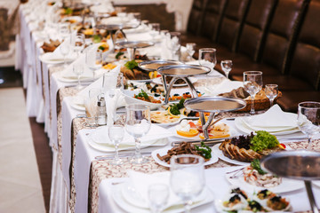 Long table at the wedding