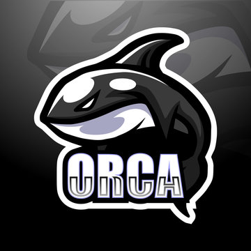 Orca mascot esport logo design
