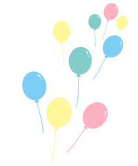 風船パステルカラー