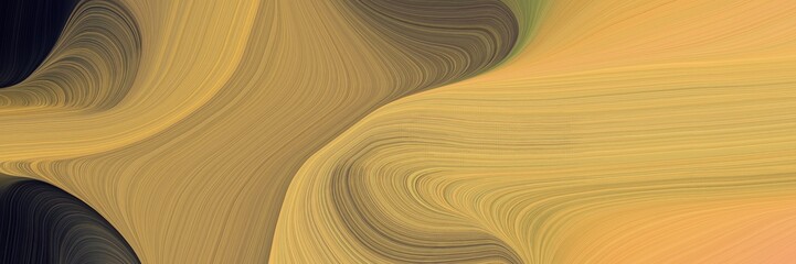 dynamic futuristic banner. smooth swirl waves background design with dark khaki, very dark blue and pastel brown color