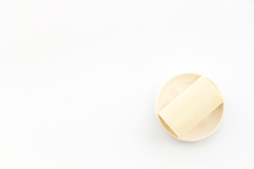 Soap bar - hygiene concept - on white background top-down copy space