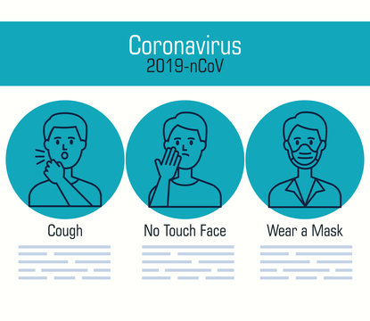 set of recommendations for covid 19 vector illustration design