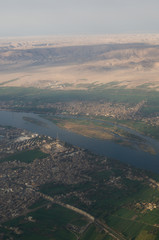 空から撮影したナイル川