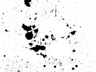 abstract ink black of stain or splash black watercolor paint and liquid Ink splash splatter. grungy black swatches with Rough smears or stains of brush. Brush paint strokes. clipping path. 