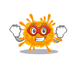 A cartoon character of nobecovirus performed as a Super hero