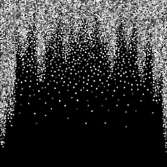 Obraz premium Round silver glitter luxury sparkling confetti. Sc
