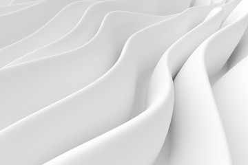 Abstract Wave Graphic Design. White Architecture Background
