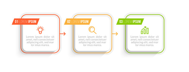Minimal Business Infographics template. Timeline with 3 steps, options and marketing icons .Vector linear infographic with three conected elements. Can be use for presentation.