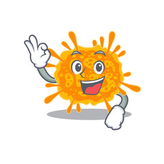 nobecovirus mascot design style with an Okay gesture finger