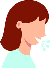Clip-art Illustration of Sneezing as Corona-virus Symptom