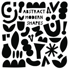 Abstract Modern Shapes - vector collection. Simple geometric set with different figures. Artistic folk shapes.