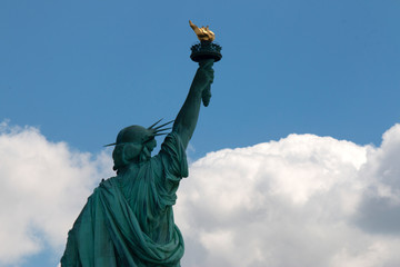 statue of liberty from ellis island