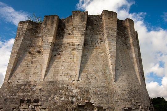 Detailaufnahme des Ch&acirc;teau Gaillard &uuml;ber der Seine in der Normandie in Frankreich