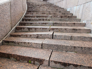 steps and granite embankment. Saint-Petersburg, Russia