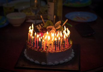 Birthday cake with candles