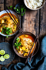 Massaman Curry in bowls