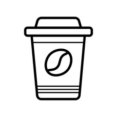Disposable coffee cup icon vector