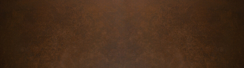 Old brown colored vintage abstract painted background texture banner panorama, with space for text 