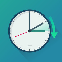 Passage à l'heure d'été	 (flat design)