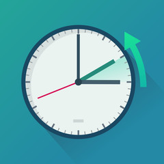 Passage à l'heure d'hiver (flat design)