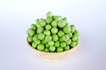 close up  turkey berry or Pea eggplant in the basket isolated on white background.