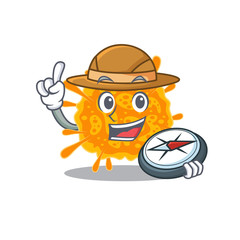 mascot design concept of nobecovirus explorer with a compass