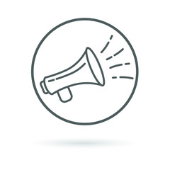 Megaphone announcement icon isolated line vector