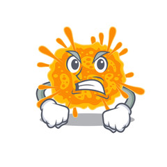 Mascot design concept of nobecovirus with angry face