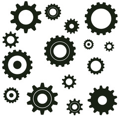 Simple Gear Or Cog Wheel Vector Icon. Machine, Technology, Equipment, Engine, Mechanism Sign. Idea, Settings, Development Progress Symbol Isolated