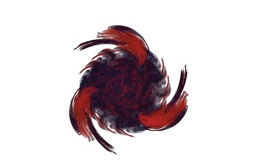 abstract aggressive fractal red black symmetric figure