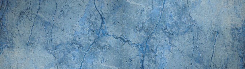 Blue abstract marble granite natural stone texture background banner panorama - obrazy, fototapety, plakaty