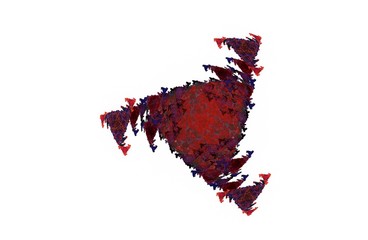 abstract aggressive fractal red black symmetric figure