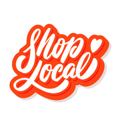 Shop local. Vector lettering.