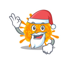 nobecovirus Santa cartoon character with cute ok finger
