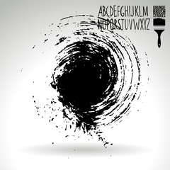 Black brush stroke and texture. Grunge vector abstract hand - painted element. Underline and border design.
