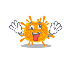 A cartoon design of nobecovirus having a crazy face