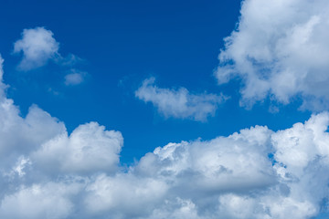 White cloud on blue sky on day time for background.