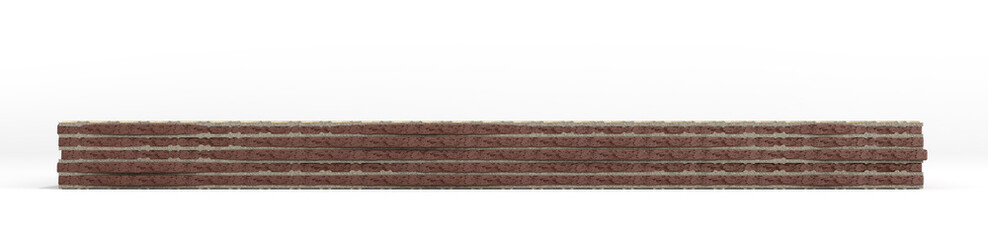 Four rectangle shape wafer biscuit 3d render on white