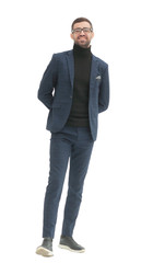 in full growth. portrait of a young successful man .