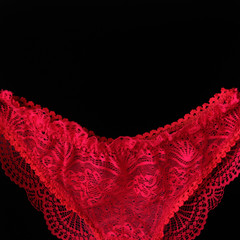 Obraz premium set of women's lace panties on a white background. Women's underwear on the table