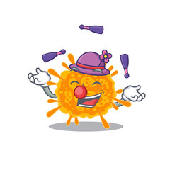 An attractive nobecovirus cartoon design style playing juggling