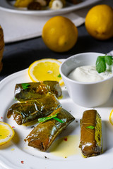 Dolmades - stuffed grape leaves the Greek way