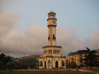The clock tower in the city of Batumi