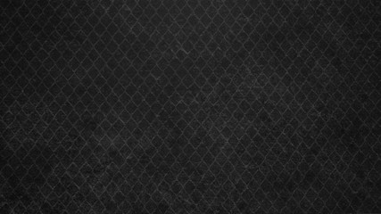 Fototapeta na wymiar Black anthracite vintage retro geometric motif cement concrete tiles texture background, with diamond shaped rhombus mesh print