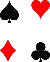 Set of playing card icon on white background
