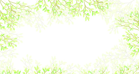 Fresh frame with leaves. Vector illustration.