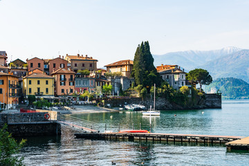 Fototapeta na wymiar View of Varenna on Lake Como in Lombardy, Italy