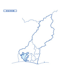 浜松市地図 シンプル白地図 市区町村